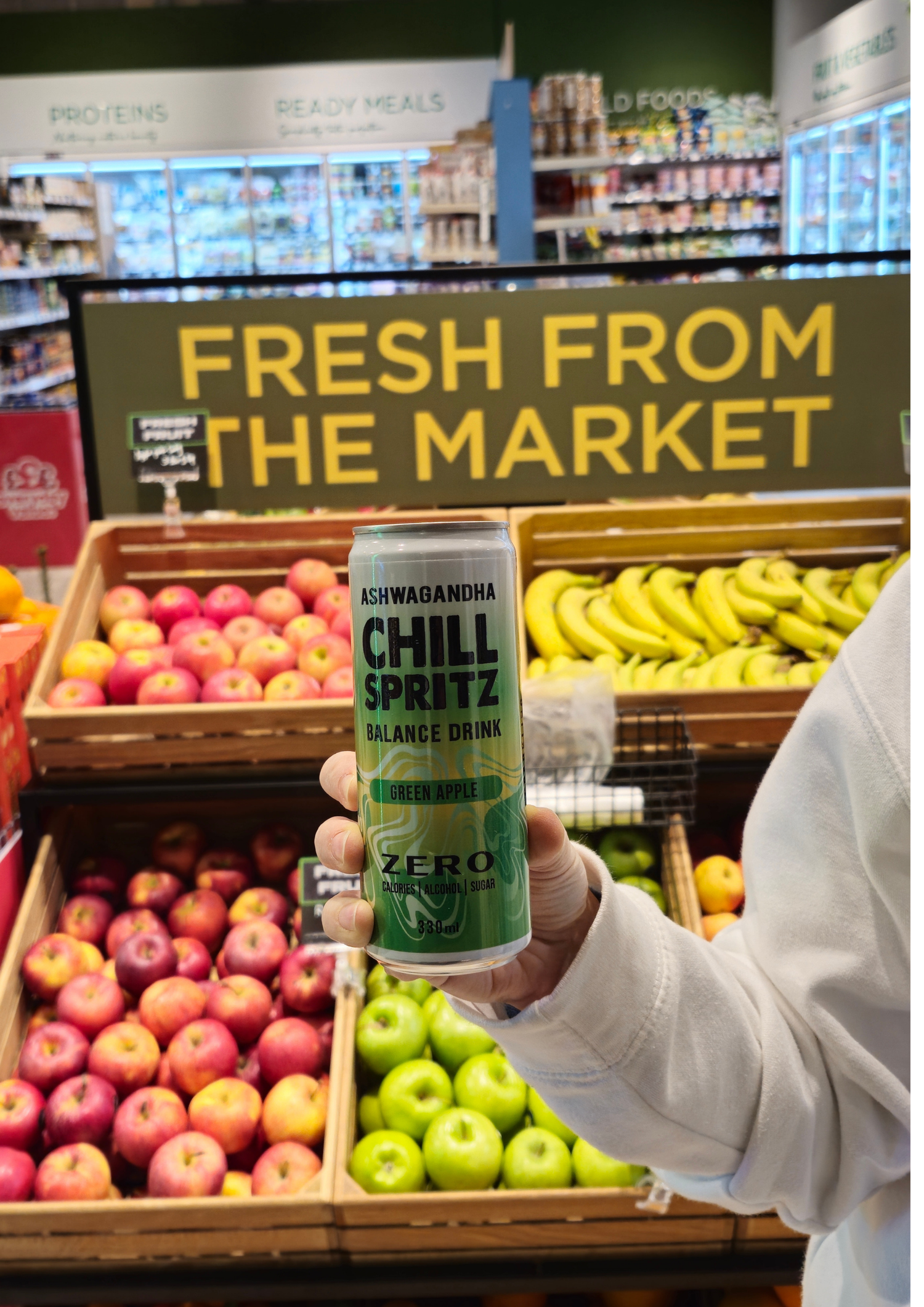 Chill Spritz - Fizzy drink with Ashwagandha - Green Apple, 330 ml
