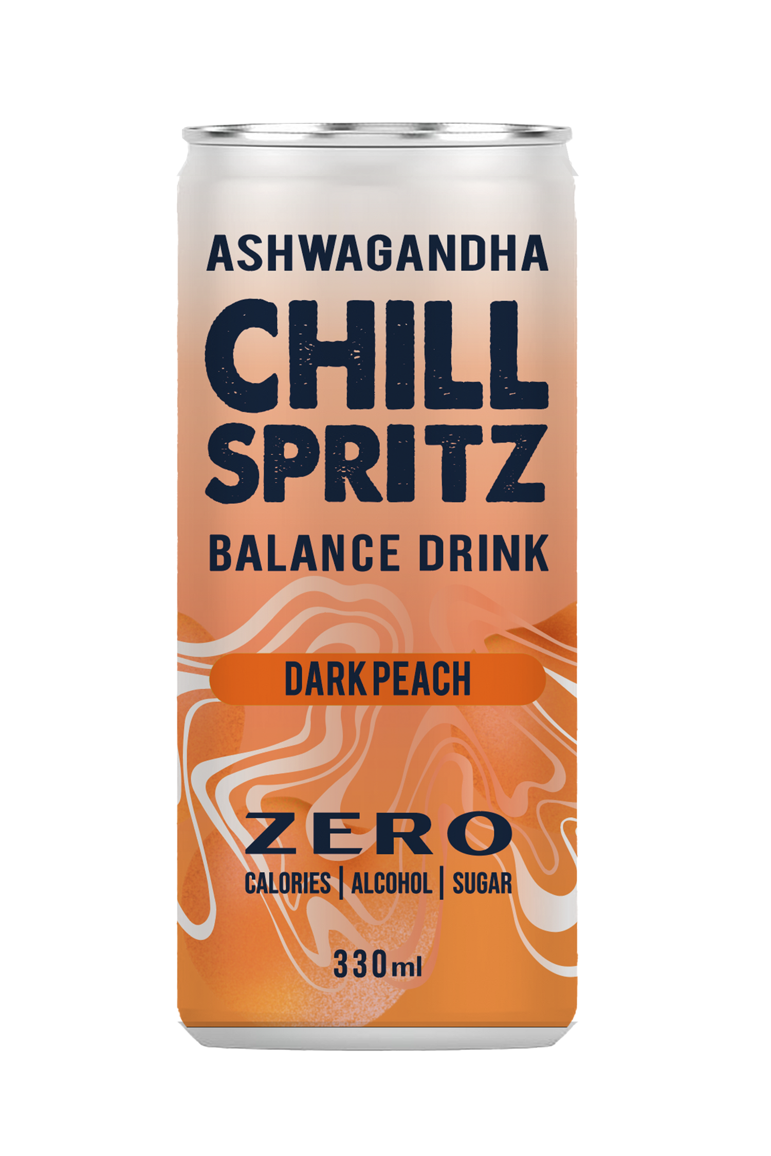 Chill Spritz - Fizzy drink with Ashwagandha - Dark Peach, 330 ml
