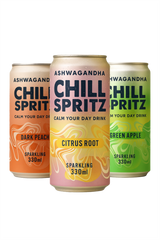 Chill Spritz Ashwagandha Fizzy Drink 330ml Mixed Flavour